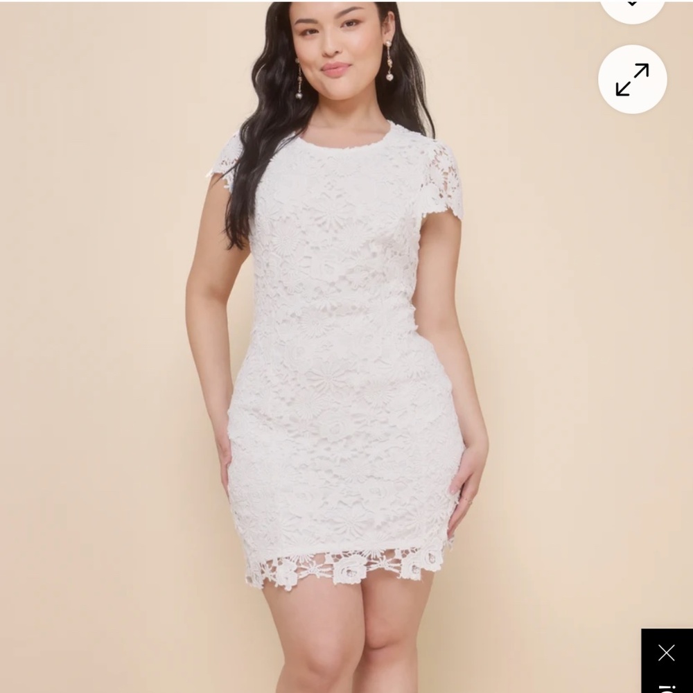 Lulus Romance Language White Backless Lace Dress - Picture 4 of 4